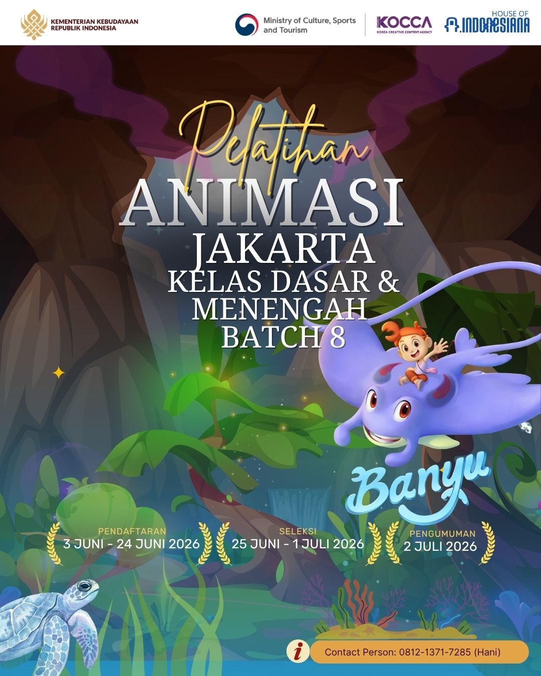 Pelatihan Animasi Jakarta Kelas Dasar & Menengah (Batch 8)