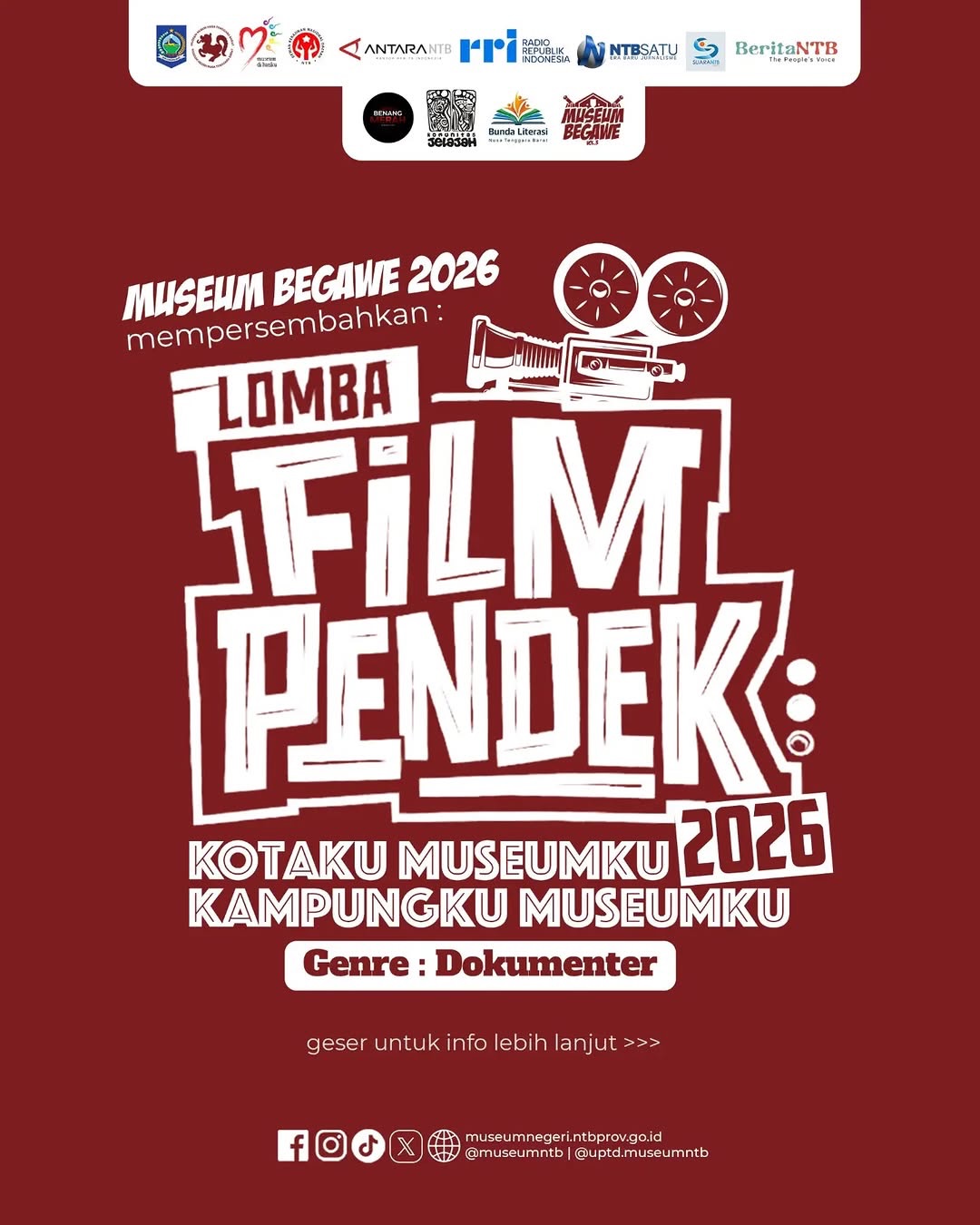 Museum Begawe 2026 : Lomba Film Pendek, Kotaku Museumku, Kampungku Museumku