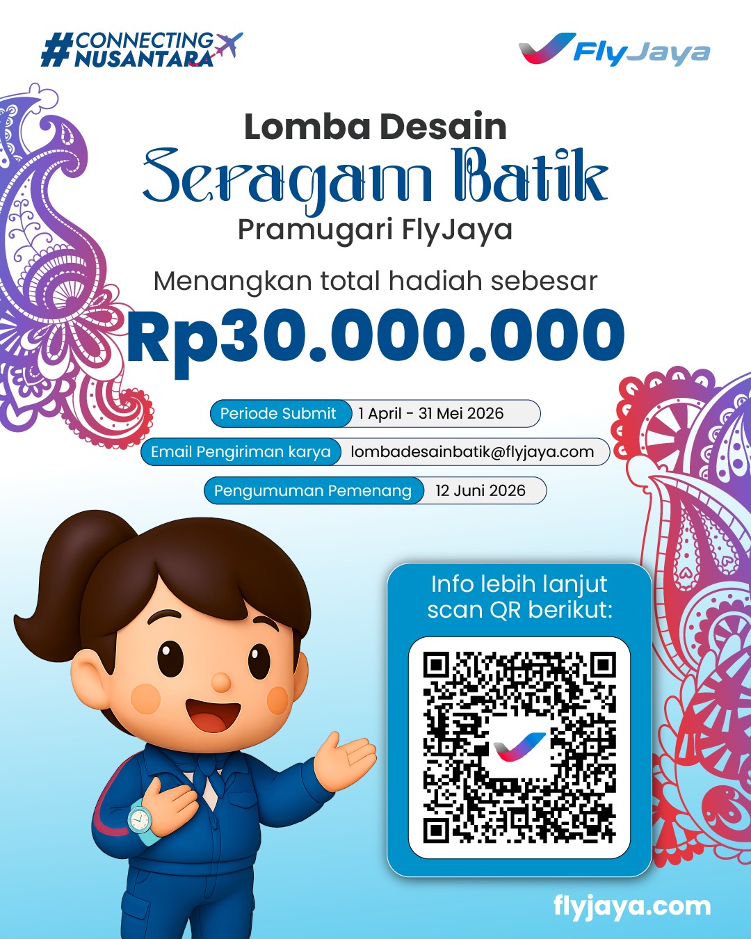 Lomba Desain Seragam Batik Pramugari FlyJaya
