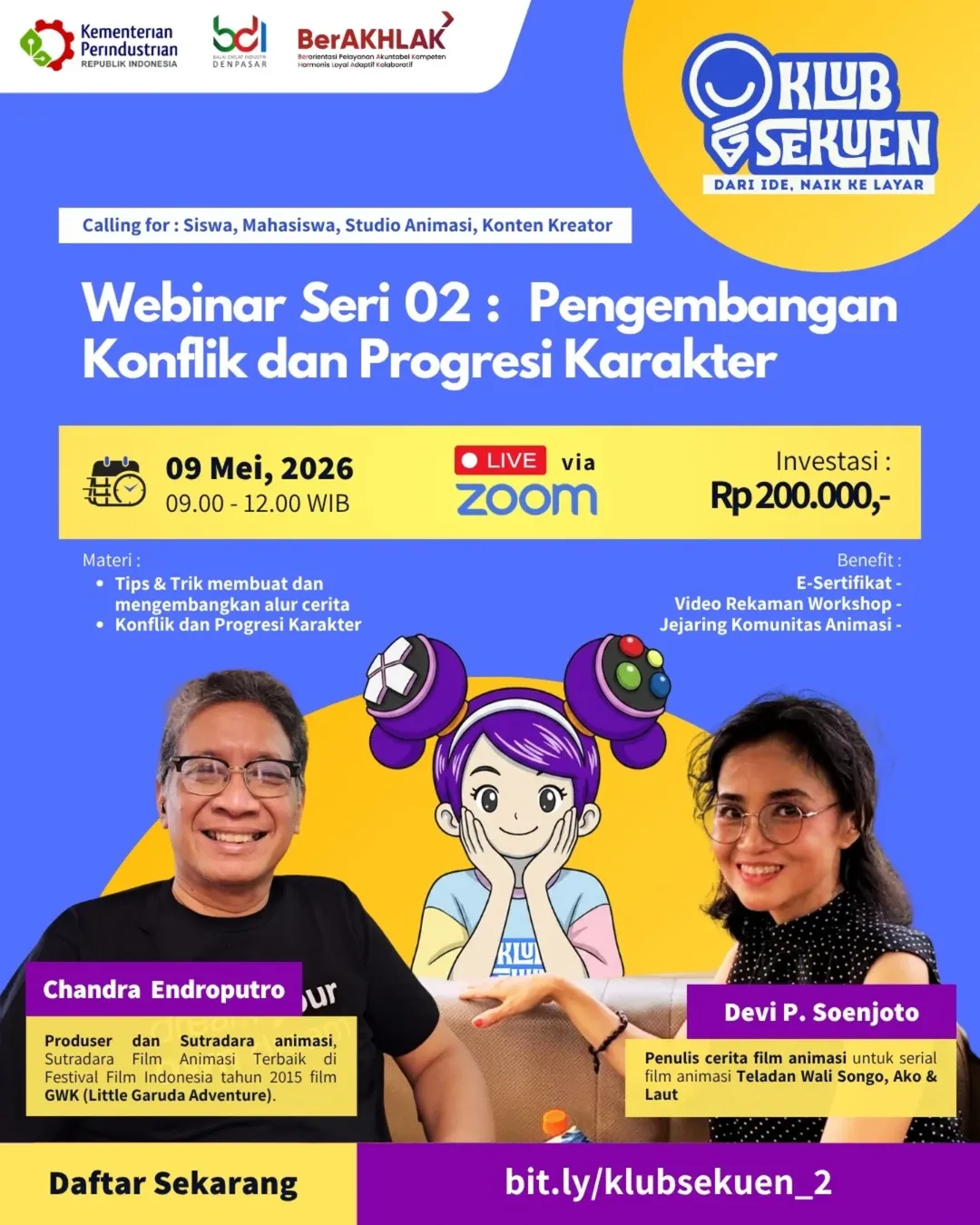 Webinar Seri 02: Pengembangan Konflik dan Progresi Karakter