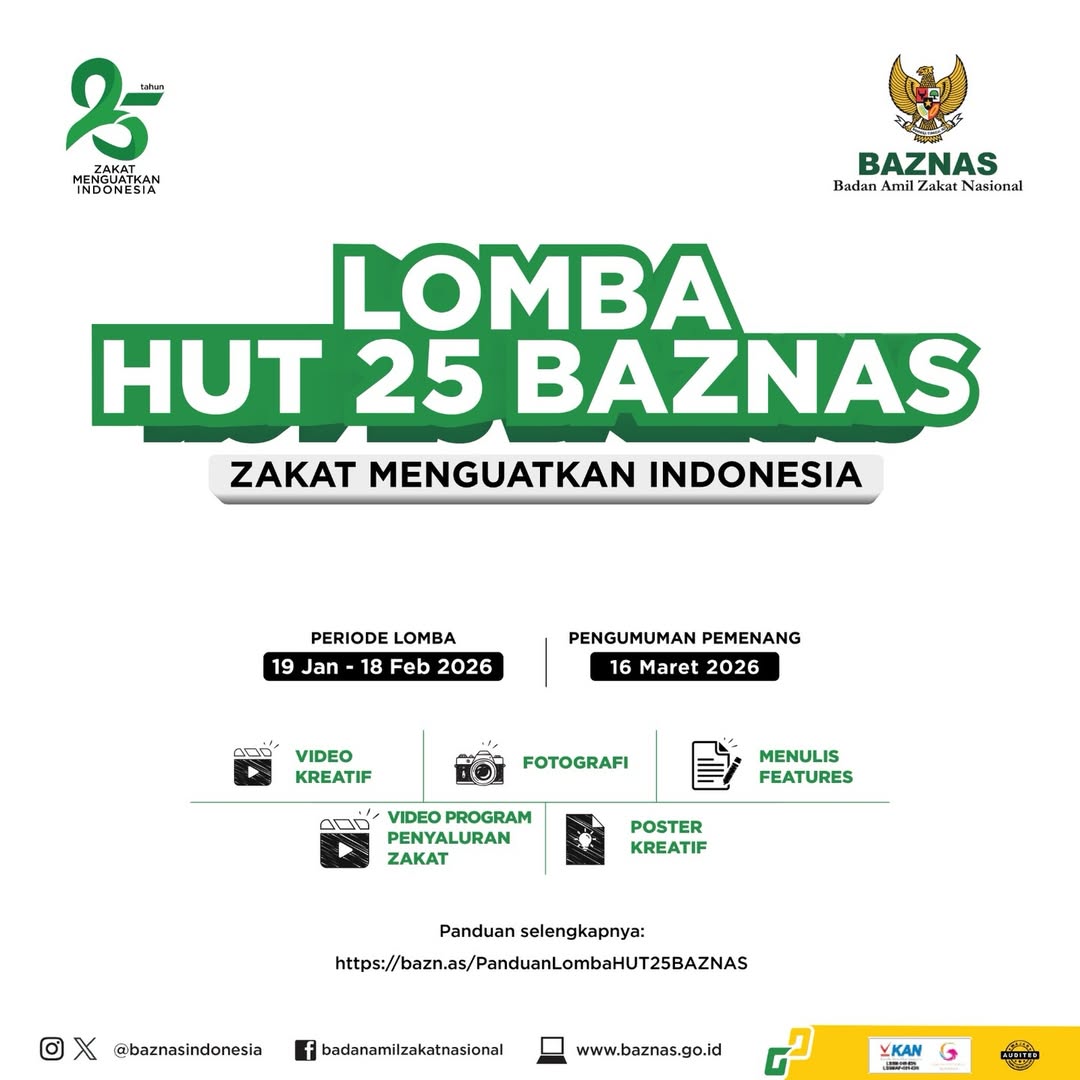 Lomba HUT 25 BAZNAS resmi dibuka!