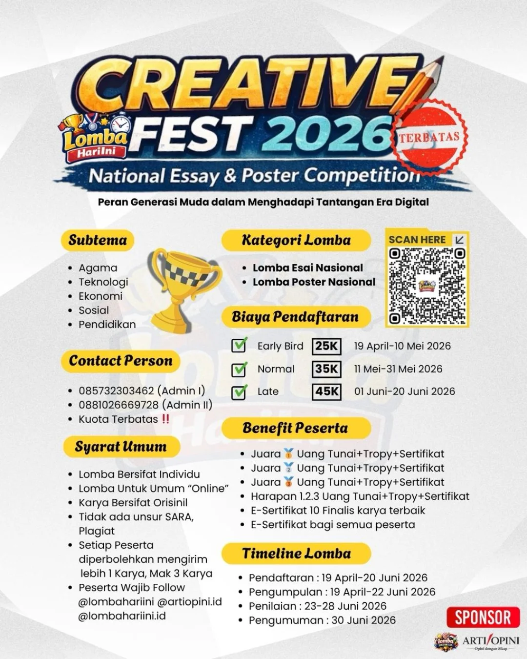CREATIVE FEST 2026, National Essay & Poster Competition
