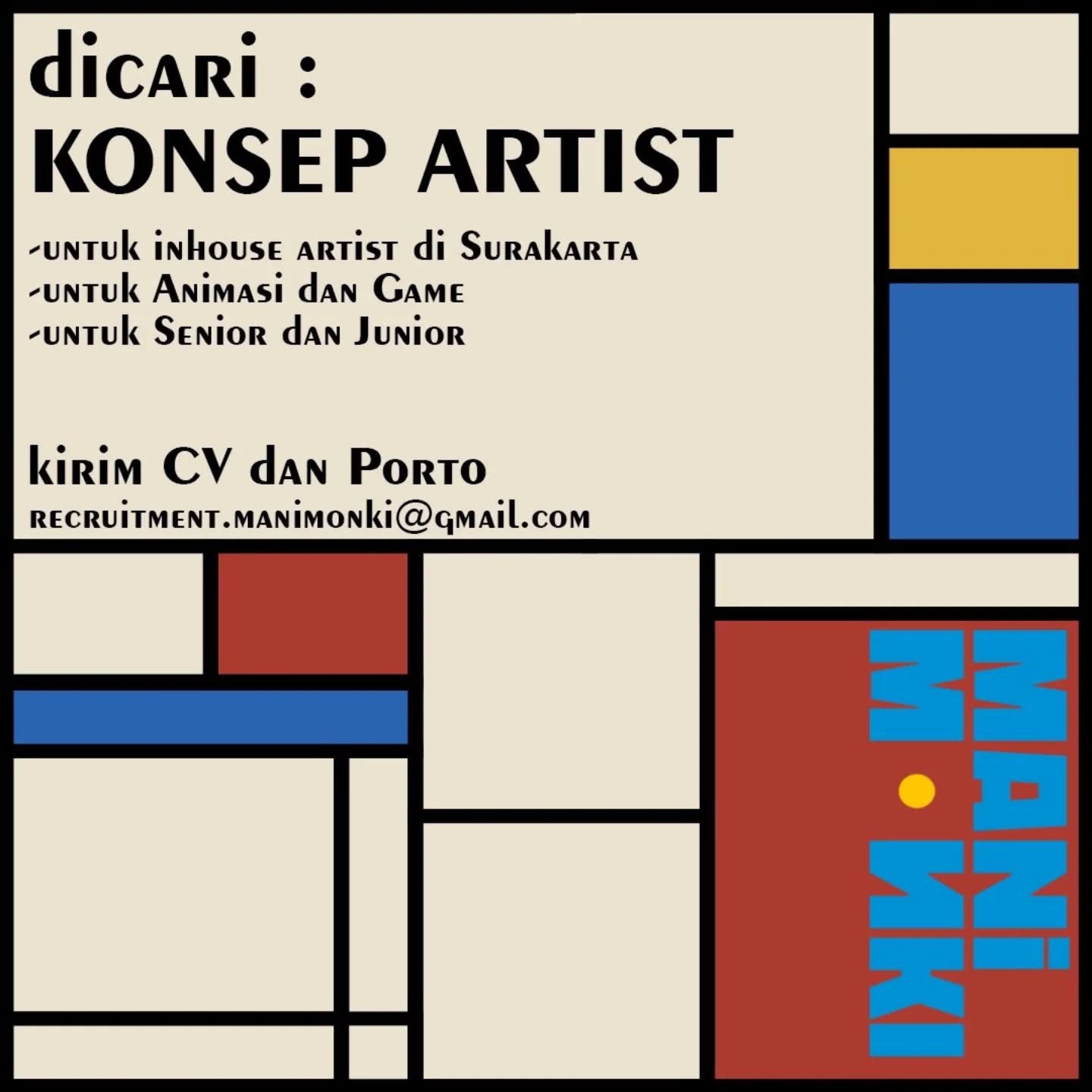 Manimonki Buka Lowongan Konsep Artist untuk Animasi dan Game di Surakarta